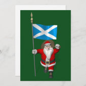 Weihnachtsmann mit Abtritt Schottlands Feiertagskarte (Vorne/Hinten)