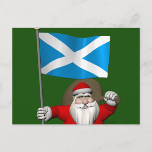 Weihnachtsmann mit Abtritt Schottlands Feiertagspostkarte