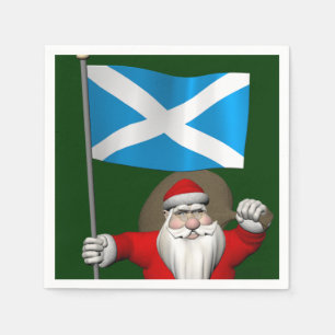 Weihnachtsmann mit Abtritt Schottlands Serviette