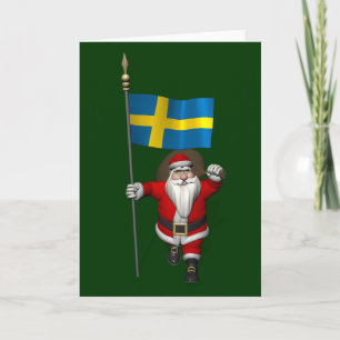 Weihnachtsmann mit Abtritt Schwedens Feiertagskarte