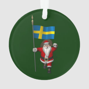 Weihnachtsmann mit Abtritt Schwedens Ornament