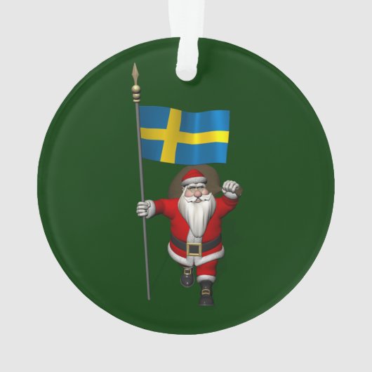 Weihnachtsmann mit Abtritt Schwedens Ornament (Rückseite)