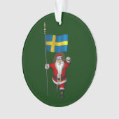 Weihnachtsmann mit Abtritt Schwedens Ornament (Vorderseite)
