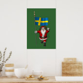 Weihnachtsmann mit Abtritt Schwedens Poster (Küche)