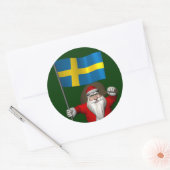 Weihnachtsmann mit Abtritt Schwedens Runder Aufkleber (Umschlag)