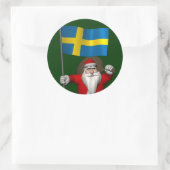 Weihnachtsmann mit Abtritt Schwedens Runder Aufkleber (Tasche)