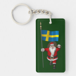 Weihnachtsmann mit Abtritt Schwedens Schlüsselanhänger