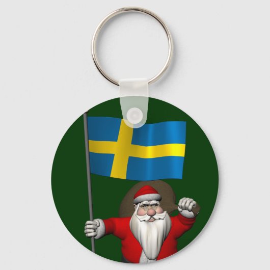 Weihnachtsmann mit Abtritt Schwedens Schlüsselanhänger (Vorderseite)
