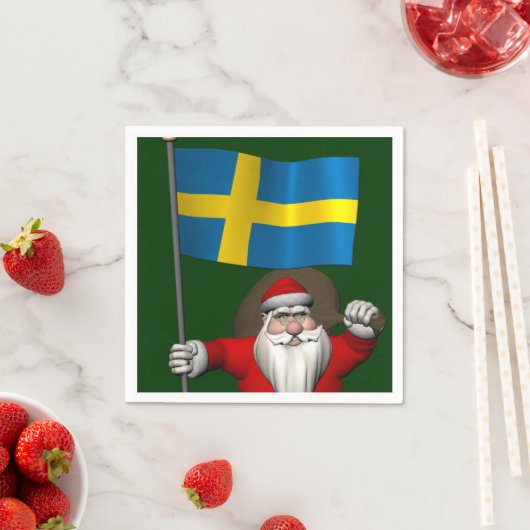 Weihnachtsmann mit Abtritt Schwedens Serviette (Beispiel)
