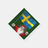Weihnachtsmann mit Abtritt Schwedens Serviette (Ecke)
