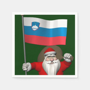 Weihnachtsmann mit Abtritt Sloweniens Serviette
