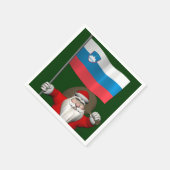 Weihnachtsmann mit Abtritt Sloweniens Serviette (Ecke)