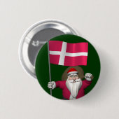 Weihnachtsmann mit Abtritt von Dänemark Dannebrog Button (Vorne & Hinten)