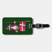 Weihnachtsmann mit Abtritt von Dänemark Dannebrog Gepäckanhänger (Vorderseite horizontal)