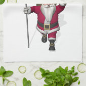 Weihnachtsmann mit Abtritt von Dänemark Dannebrog Geschirrtuch (Gefaltet)