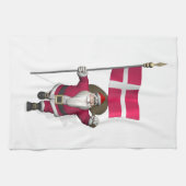 Weihnachtsmann mit Abtritt von Dänemark Dannebrog Geschirrtuch (Horizontal)