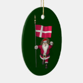 Weihnachtsmann mit Abtritt von Dänemark Dannebrog Keramik Ornament (Rechts)