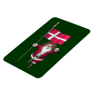 Weihnachtsmann mit Abtritt von Dänemark Dannebrog Magnet