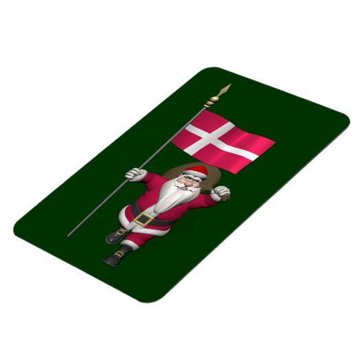 Weihnachtsmann mit Abtritt von Dänemark Dannebrog Magnet (Linke Seite)