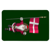 Weihnachtsmann mit Abtritt von Dänemark Dannebrog Magnet (Horizontal)