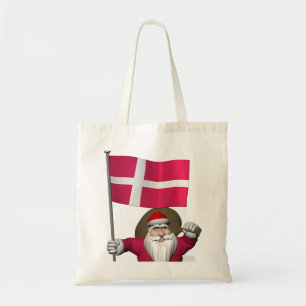 Weihnachtsmann mit Abtritt von Dänemark Dannebrog Tragetasche