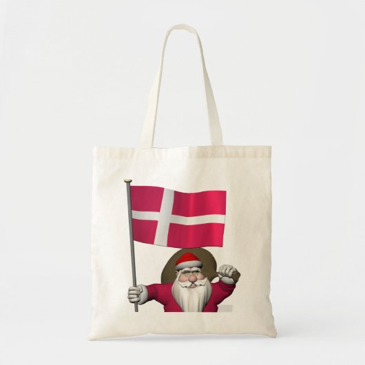 Weihnachtsmann mit Abtritt von Dänemark Dannebrog Tragetasche (Vorne)