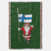 Weihnachtsmann mit Abzeichen Finnlands Decke (Vorderseite Vertikal)