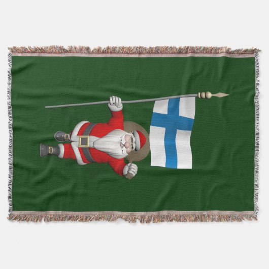 Weihnachtsmann mit Abzeichen Finnlands Decke (Vorderseite)