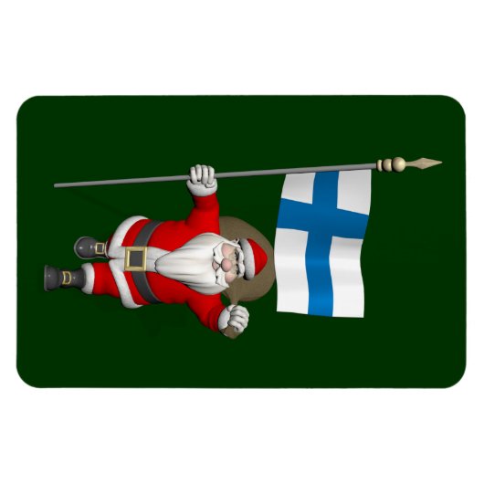 Weihnachtsmann mit Abzeichen Finnlands Magnet (Horizontal)