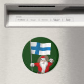 Weihnachtsmann mit Abzeichen Finnlands Magnet (In Situ (Geschirrspüler))