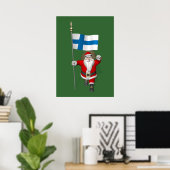 Weihnachtsmann mit Abzeichen Finnlands Poster (Heimbüro)