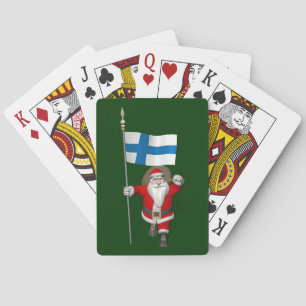 Weihnachtsmann mit Abzeichen Finnlands Spielkarten