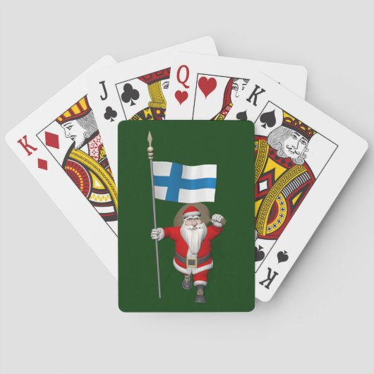 Weihnachtsmann mit Abzeichen Finnlands Spielkarten (Rückseite)