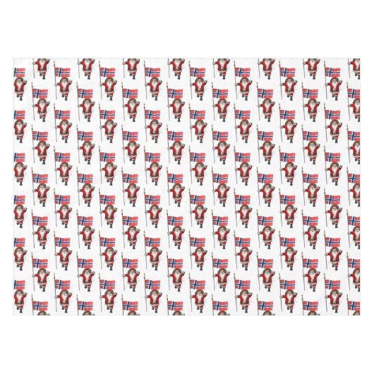Weihnachtsmann mit Abzeichen Norwegens Tischdecke (Vorderseite (Horizontal))
