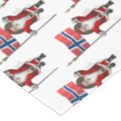 Weihnachtsmann mit Abzeichen Norwegens Tischdecke (Schrägansicht)