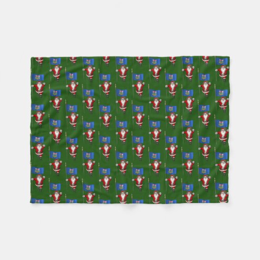 Weihnachtsmann mit Abzeichen von Alberta Fleecedecke (Vorderseite (Horizontal))