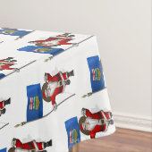 Weihnachtsmann mit Abzeichen von Alberta Tischdecke (Beispiel)