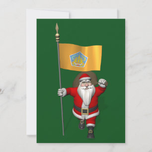 Weihnachtsmann mit Abzeichen von Bali Feiertagskarte
