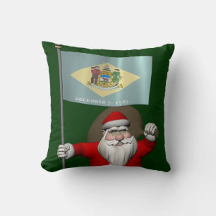 Weihnachtsmann mit Abzeichen von Delaware Kissen