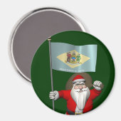 Weihnachtsmann mit Abzeichen von Delaware Magnet (Vorderseite/Rückseite)