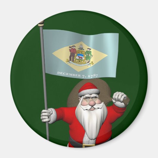 Weihnachtsmann mit Abzeichen von Delaware Magnet (Vorne)