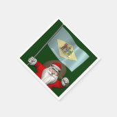 Weihnachtsmann mit Abzeichen von Delaware Serviette (Ecke)
