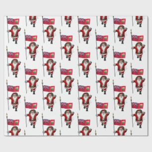 Weihnachtsmann mit Abzeichen von Ontario Geschenkpapier