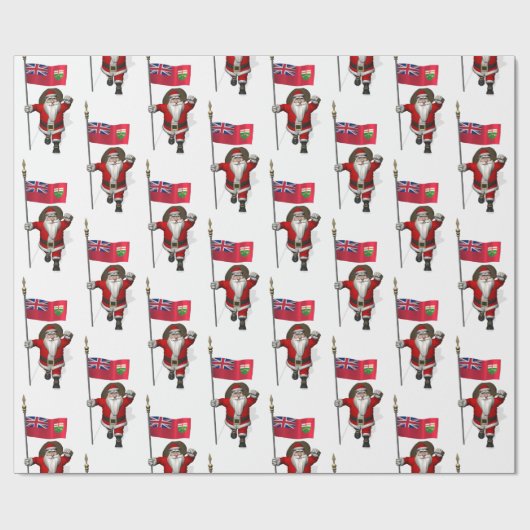 Weihnachtsmann mit Abzeichen von Ontario Geschenkpapier (Flach)