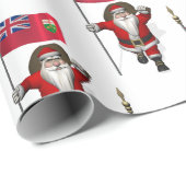 Weihnachtsmann mit Abzeichen von Ontario Geschenkpapier (Rolleneckpunkt)