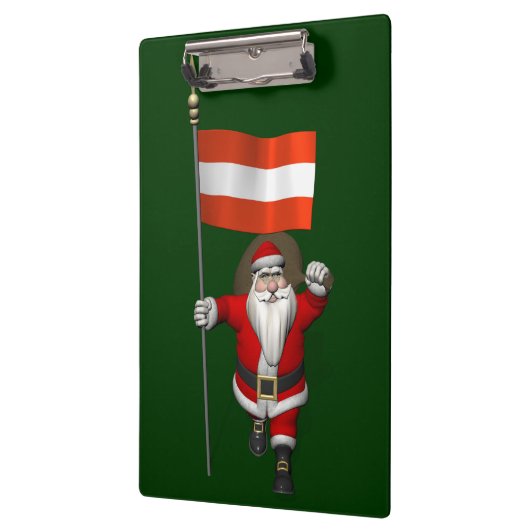 Weihnachtsmann mit Abzeichen von Österreich Klemmbrett (Links)