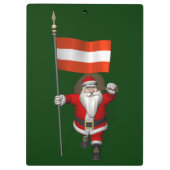 Weihnachtsmann mit Abzeichen von Österreich Klemmbrett (Rückseite)