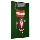 Weihnachtsmann mit Abzeichen von Österreich Klemmbrett (Rechts)