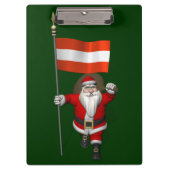 Weihnachtsmann mit Abzeichen von Österreich Klemmbrett (Vorderseite)
