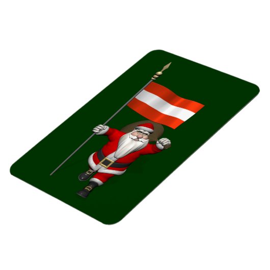 Weihnachtsmann mit Abzeichen von Österreich Magnet (Linke Seite)